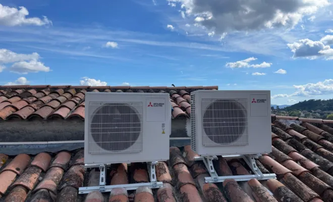 Installation 2 Groupes Mitsubishi sur toiture 